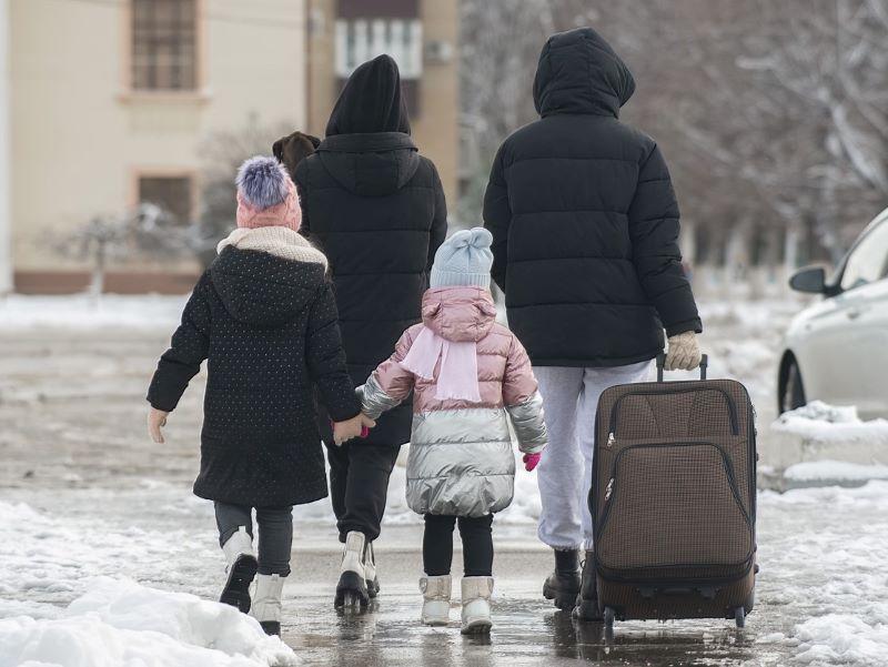 A family embarking on a journey